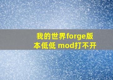 我的世界forge版本低低 mod打不开